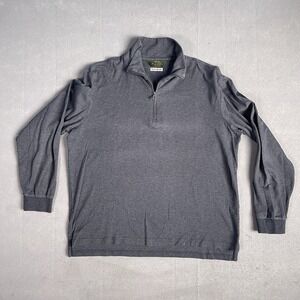 Charles F Orvis Signature Sueded Cotton 1/4 Zip Pullover Sweater Men Medium Gray